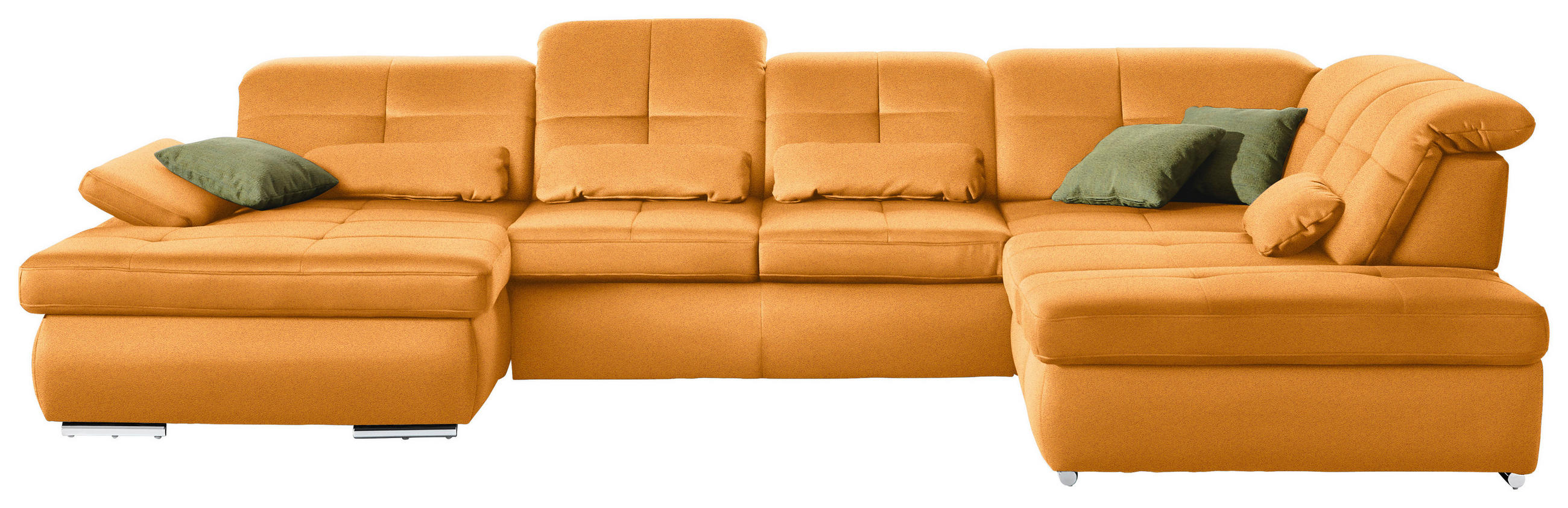 WOHNLANDSCHAFT  in Mikrofaser Gelb  - Chromfarben/Gelb, Design, Textil (195/371/260cm) - Beldomo Style