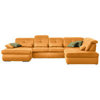 WOHNLANDSCHAFT Mikrofaser Gelb  - Chromfarben/Gelb, Design, Textil (195/371/260cm) - Beldomo Style