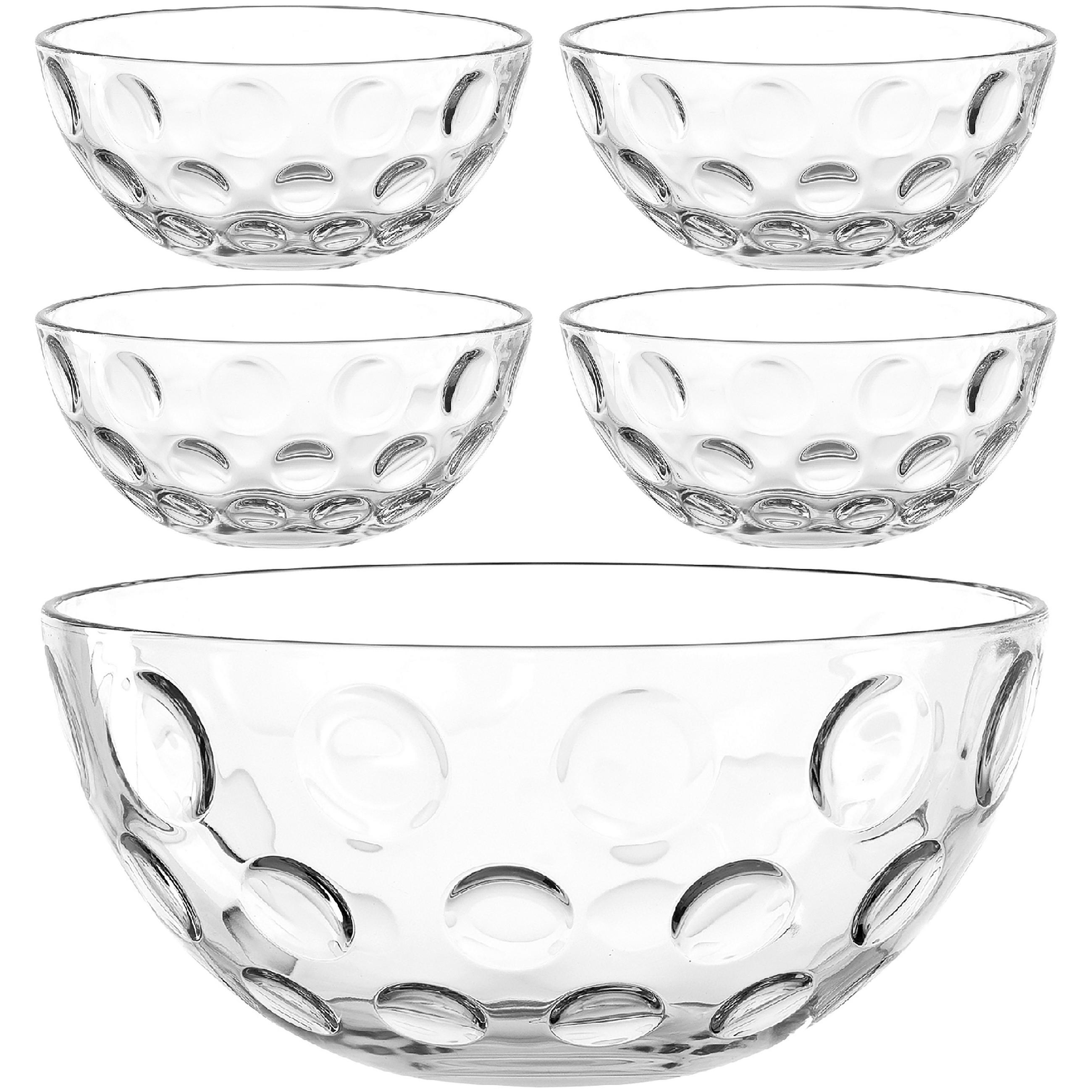 SCHÜSSELSET Cucina Optic 5-teilig  - Transparent, Design, Glas (22,00/14,00/22,00cm) - Leonardo