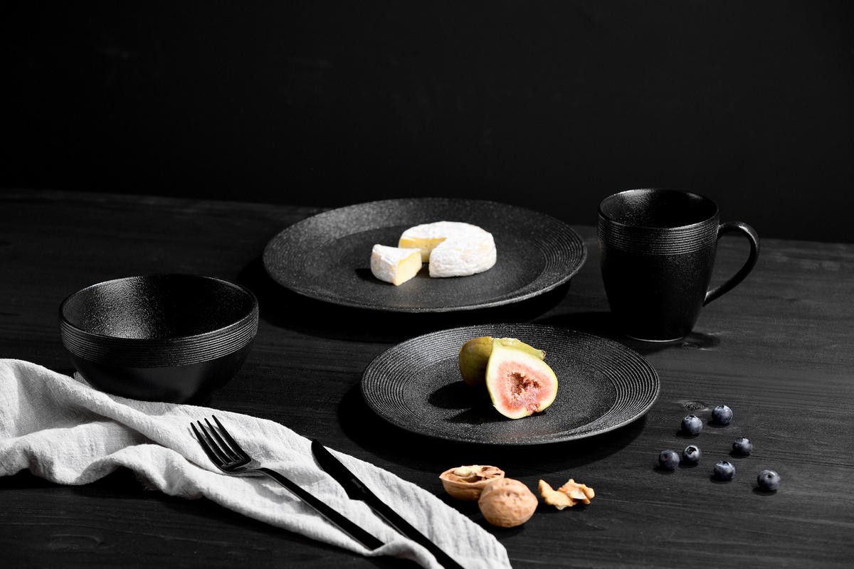 KOMBISERVICE 16-teilig  - Schwarz, Lifestyle, Keramik (36.5/33.5/33.5cm) - Novel