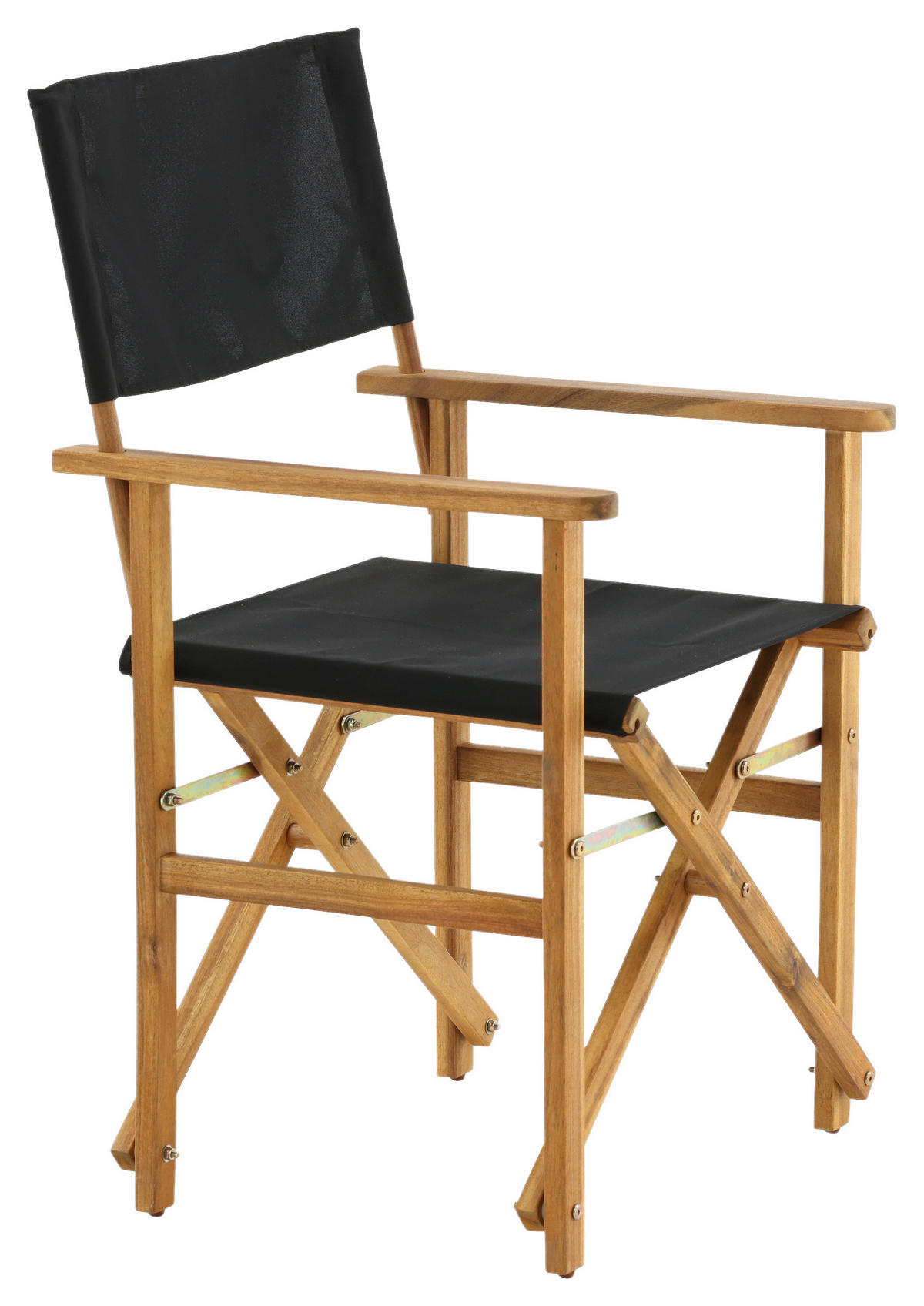 KLAPPSTUHL Textilgeflecht Akazie massiv Schwarz, Akaziefarben  - Schwarz/Akaziefarben, KONVENTIONELL, Holz/Textil (53/90/55cm) - Gardenson