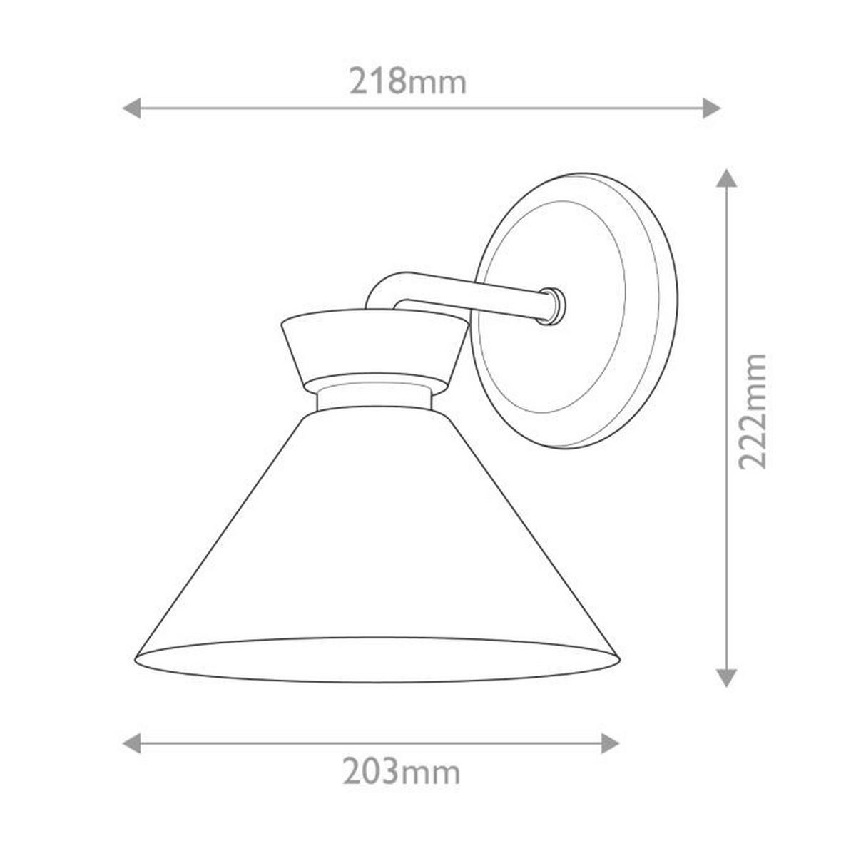 WANDLEUCHTE Alora Mood  22,2/20,3/21,8 cm  - Schwarz, KONVENTIONELL, Glas/Metall (22,2/20,3/21,8cm) - Elstead Lighting