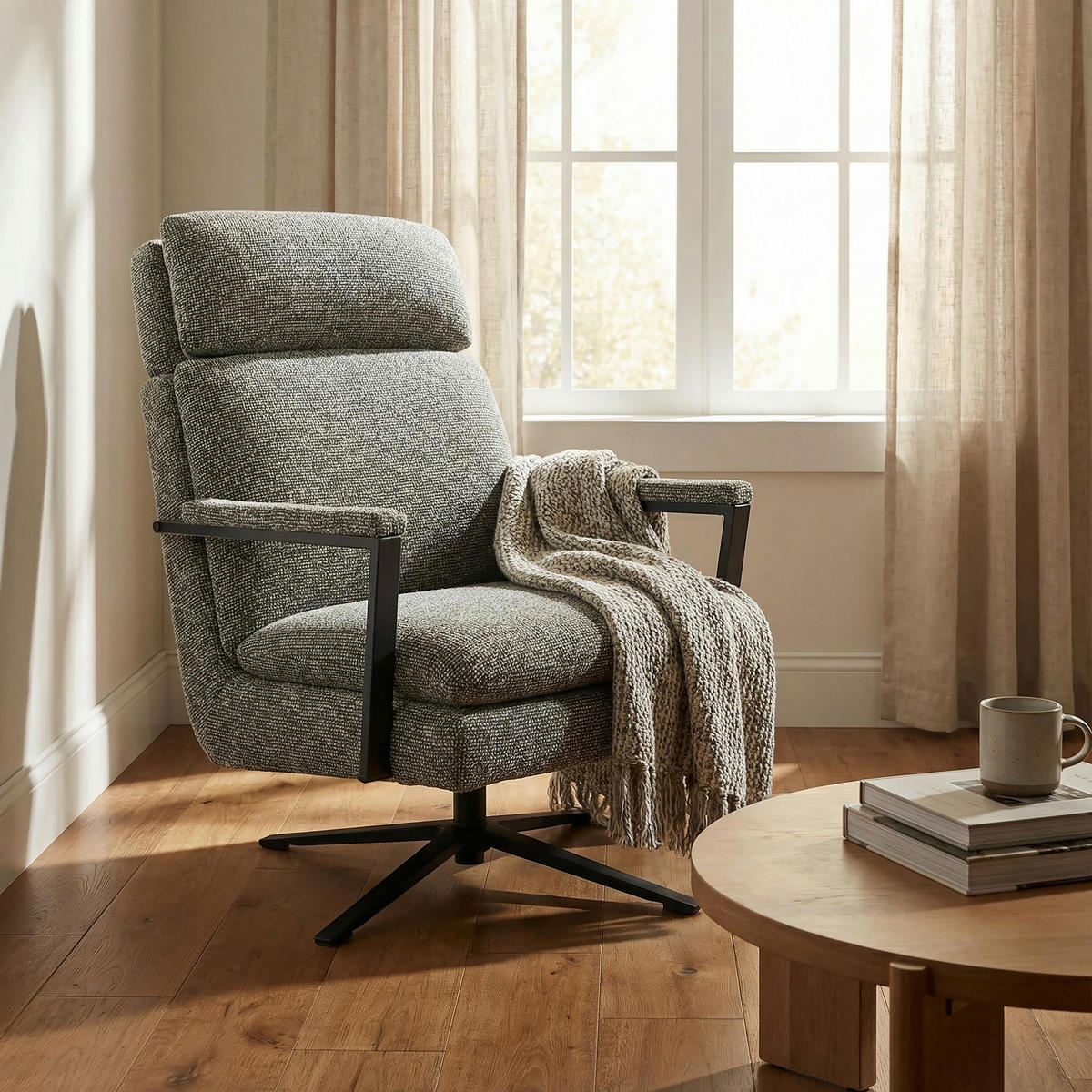 FOTEL - fekete/zöld, Basics, textil/fém (73/102/92cm) - Stylife