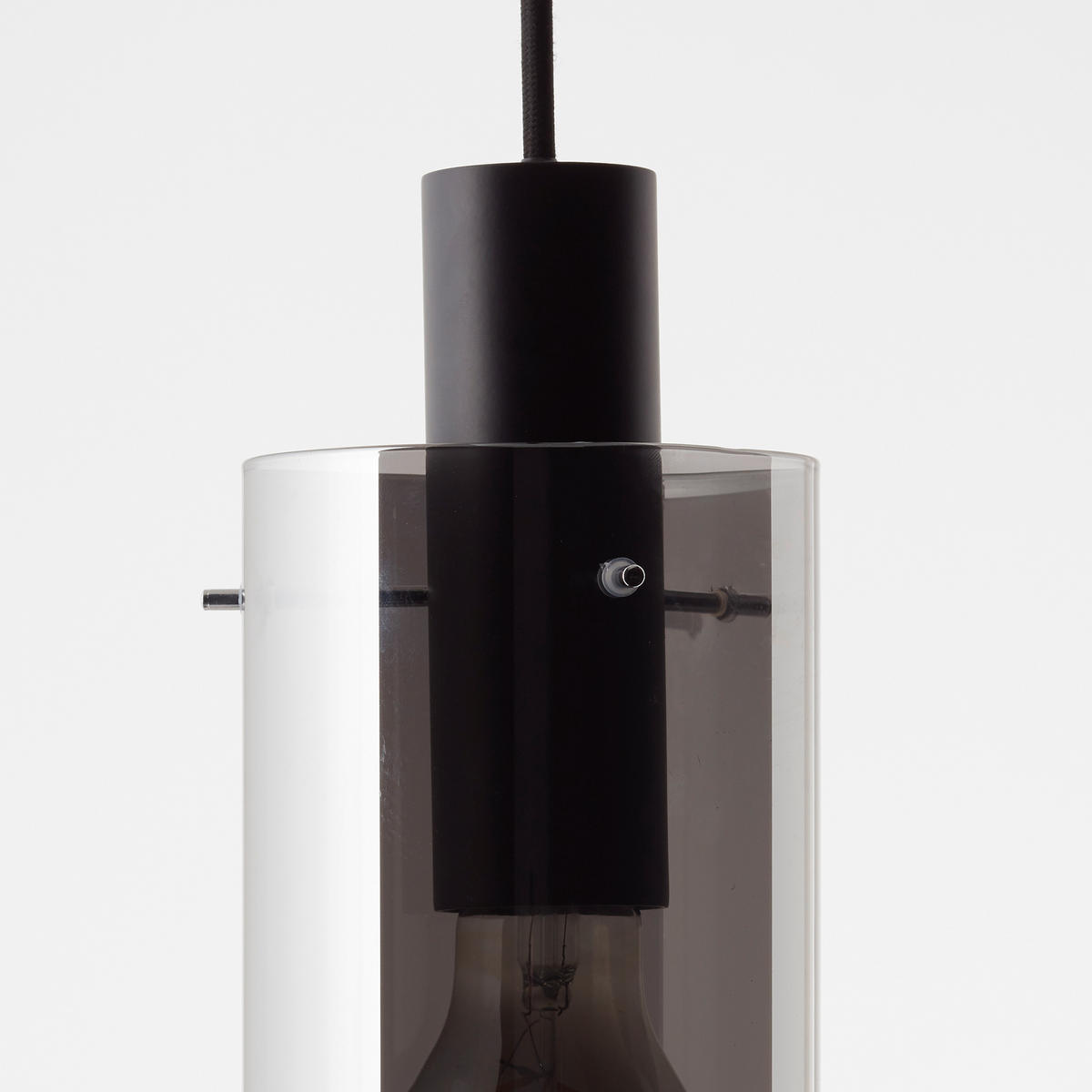 VISEČA SVETILKA  AMALIA      11/130 cm      E27 - siva/črna, Trend, kovina/steklo (11/130cm)