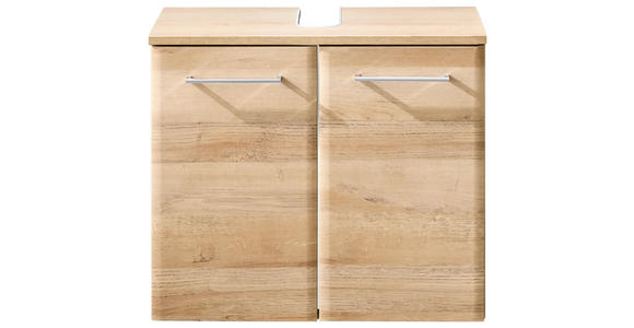 WASCHBECKENUNTERSCHRANK 60/53/33 cm  - Chromfarben/Eichefarben, KONVENTIONELL, Holzwerkstoff/Metall (60/53/33cm) - Xora