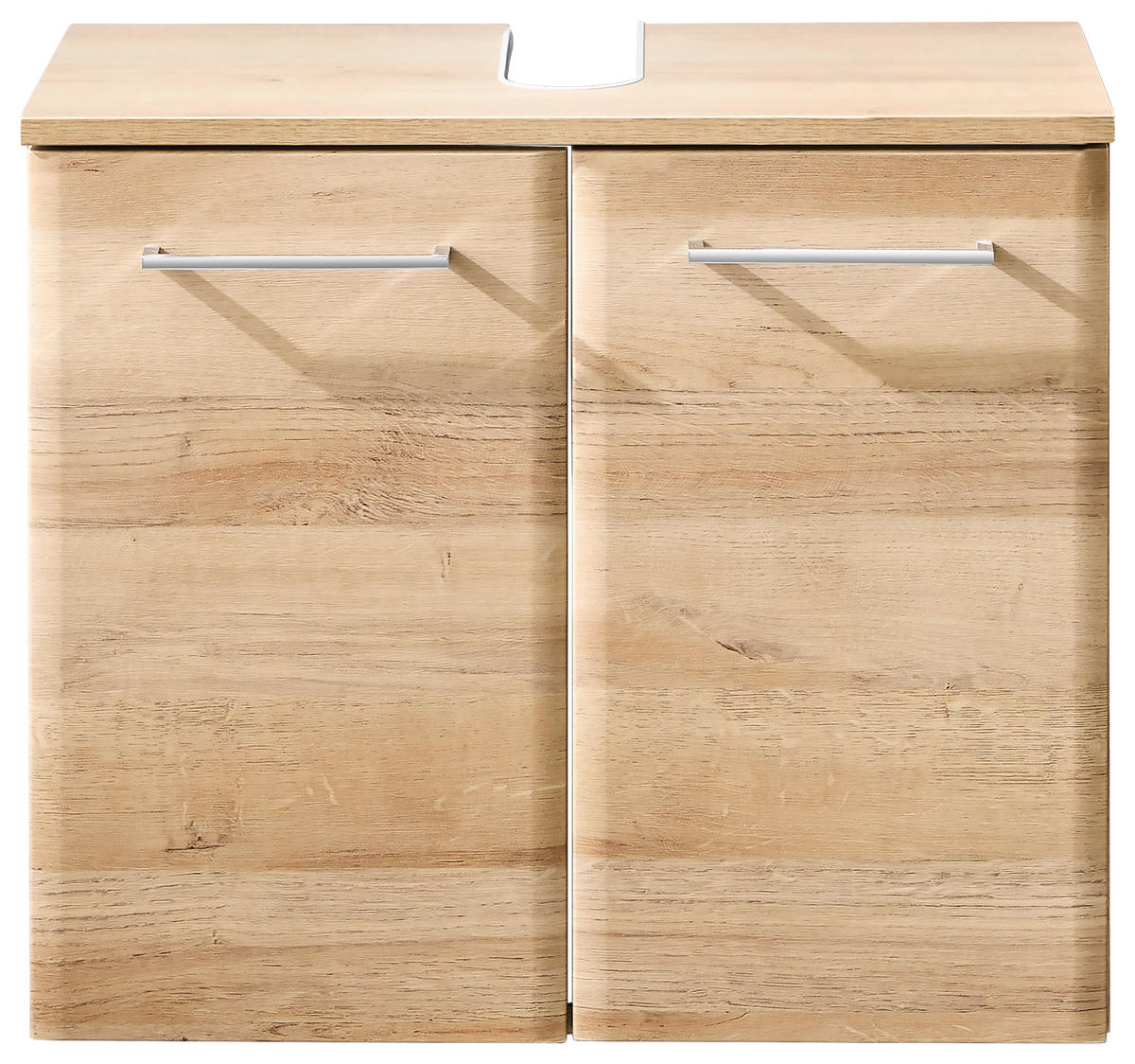 WASCHBECKENUNTERSCHRANK 60/53/33 cm  - Chromfarben/Eichefarben, Konventionell, Holzwerkstoff/Metall (60/53/33cm) - Xora