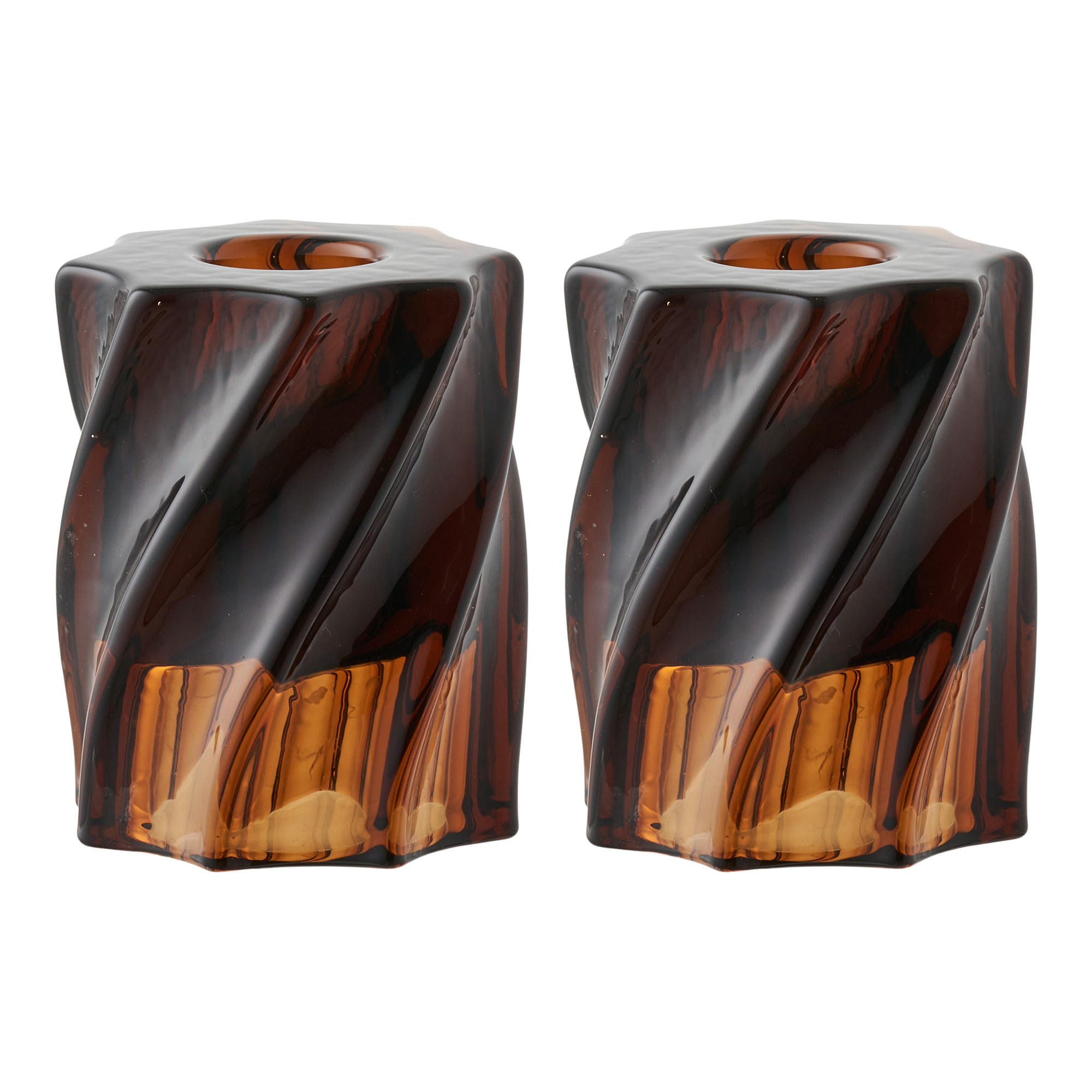 LJUSSTAKE SET  - brun, Basics, glas
