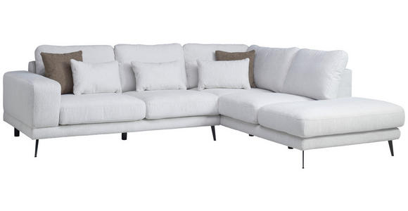 ECKSOFA Beige Struktur  - Beige/Schwarz, KONVENTIONELL, Textil/Metall (280/237cm) - Cantus