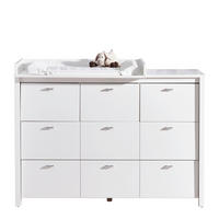 KOMODA ZA PRESVLAČENJE  Julija  - boja aluminijuma/bela, Trendi, metal/pločasti materijal (135/95/50cm) - My Baby Lou