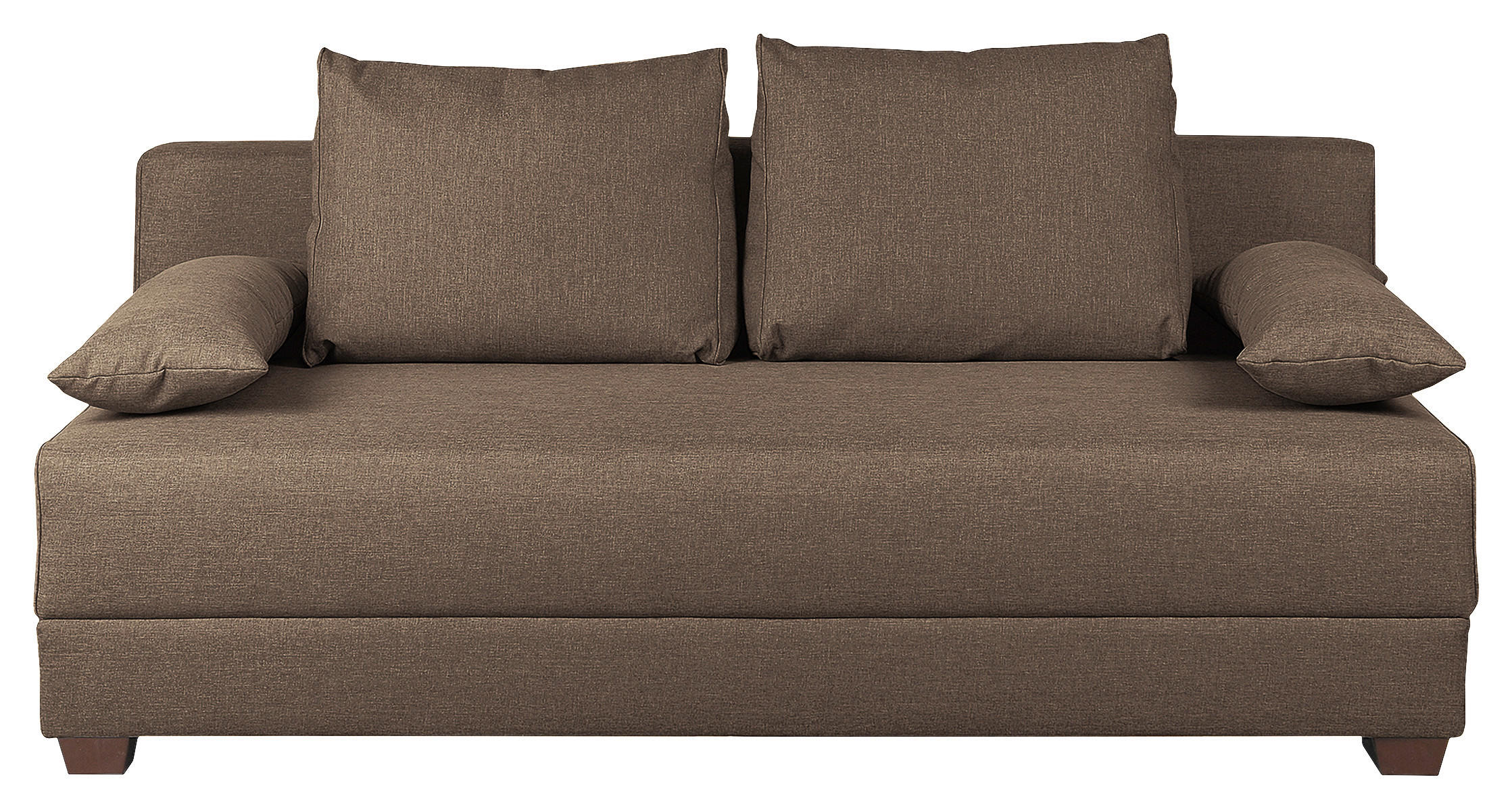 SCHLAFSOFA Webstoff Braun  - Dunkelbraun/Braun, Design, Holz/Textil (202/85/110cm) - MID.YOU