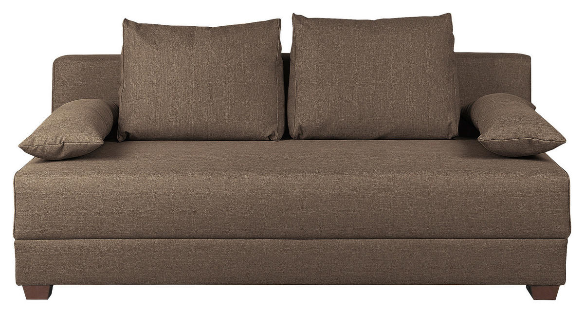 SCHLAFSOFA in Webstoff Braun  - Dunkelbraun/Braun, Design, Holz/Textil (202/85/110cm) - MID.YOU