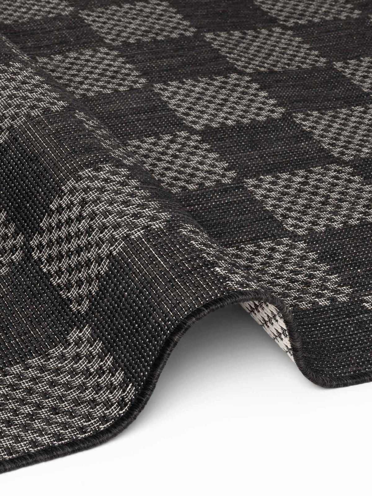 FLACHWEBETEPPICH 120/170 cm Haringey Schwarz, Weiß rechteckig  - Schwarz/Weiß, Basics, Kunststoff (120/170cm)