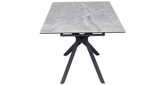 ESSTISCH in Metall, Glas, Keramik 180-230/90/76 cm - Schwarz/Grau, Design, Glas/Keramik (180-230/90/76cm) - Novel