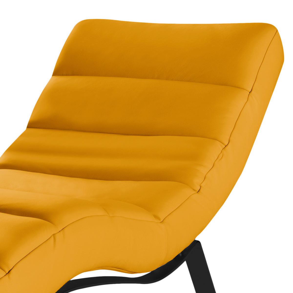 RELAXLIEGE Echtleder Currygelb  - Currygelb/Schwarz, Design, Leder/Metall (65/65-95/171cm) - Livetastic