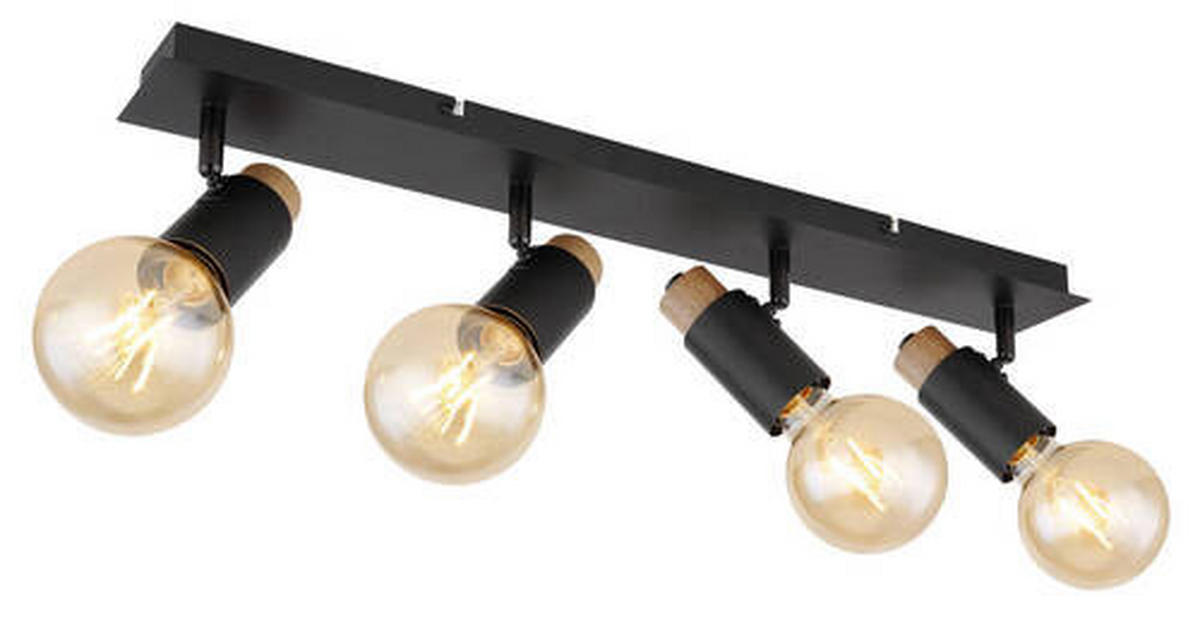 REFLEKTOR  Matti   65,5/8/14,5 cm          - črna/temno rjava, Design, kovina/les (65,5/8/14,5cm) - Globo