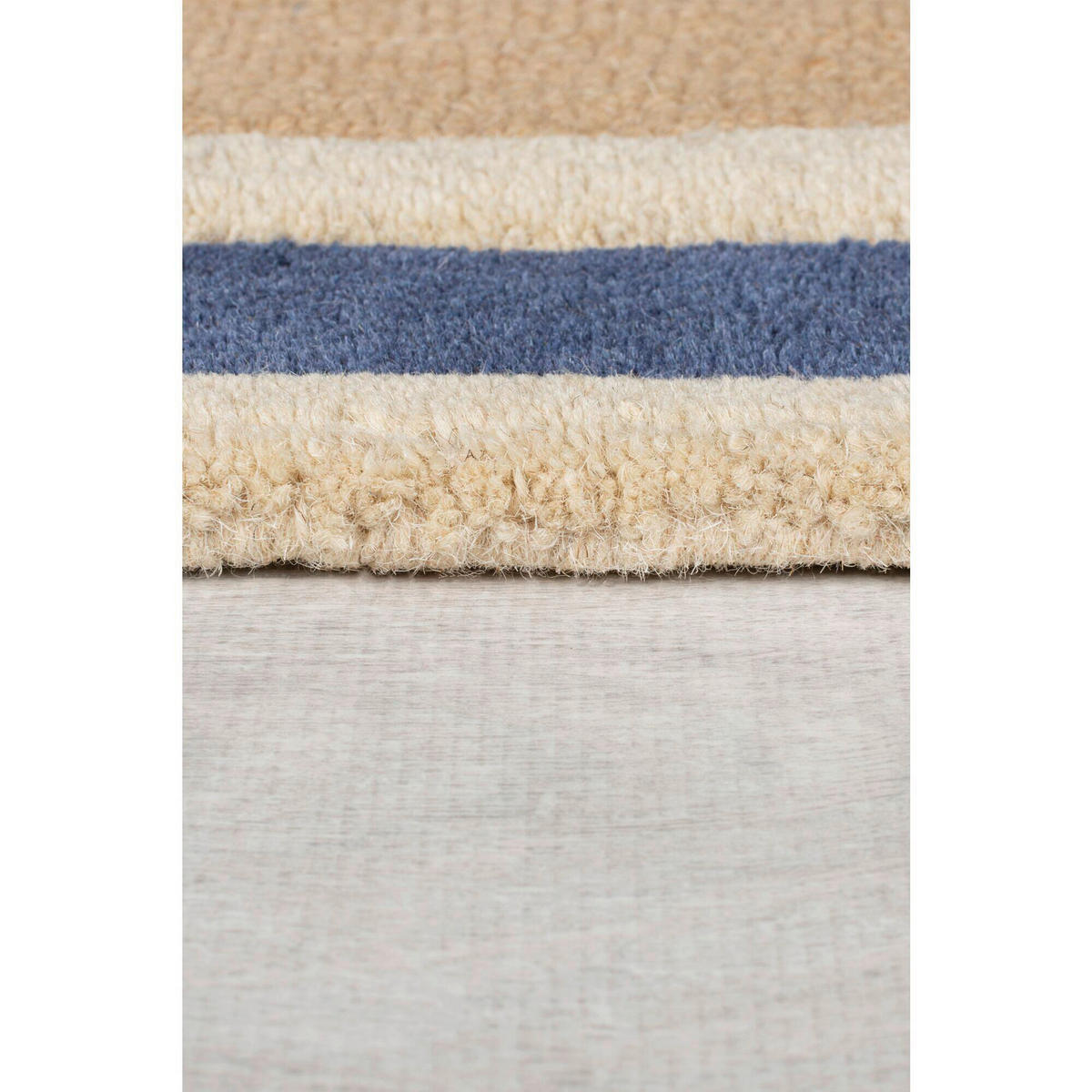 WOLLTEPPICH 160/230 cm RETRO BLOCKS Blau  - Blau, KONVENTIONELL, Textil (160/230cm)