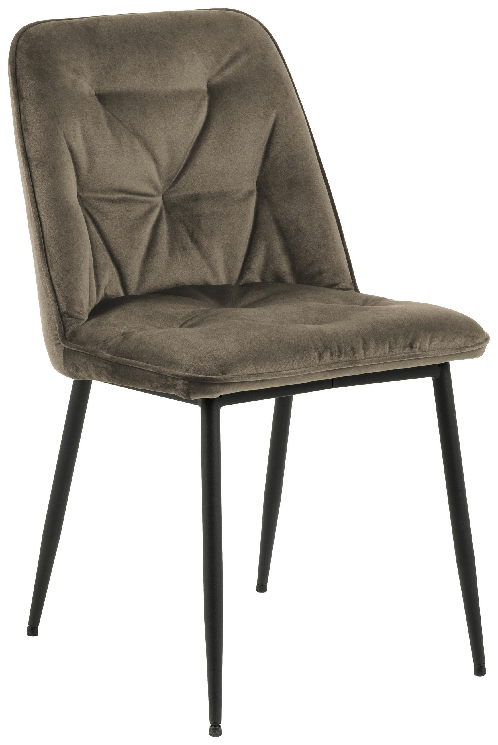 STUHL  in Samt Textil  - Beige/Schwarz, Design, Textil/Metall (50/84/55cm) - MID.YOU