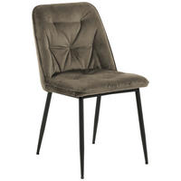 STUHL  in Samt Textil  - Beige/Schwarz, Design, Textil/Metall (50/84/55cm) - MID.YOU