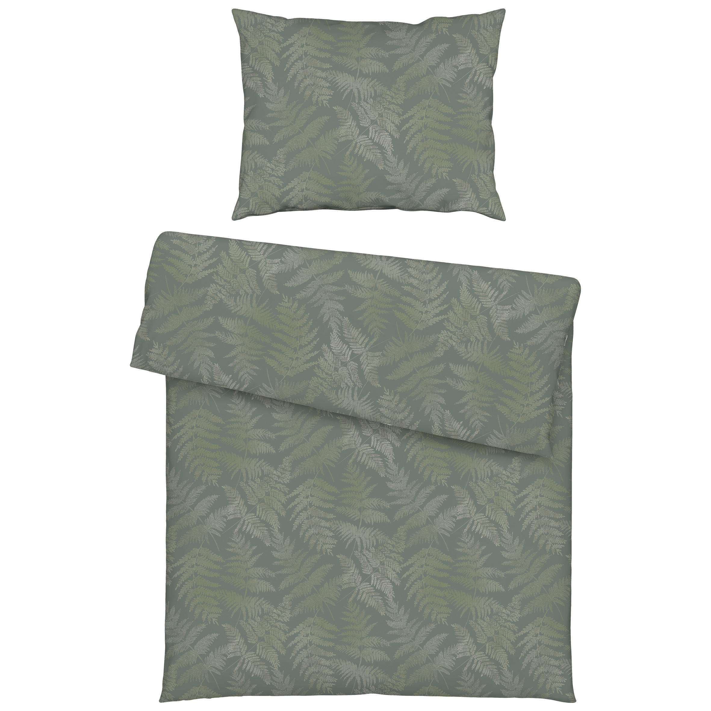 BETTWÄSCHE 2-teilig Atelier Flanell 140/200 cm  - Grün, Basics, Textil (140/200cm) - Estella