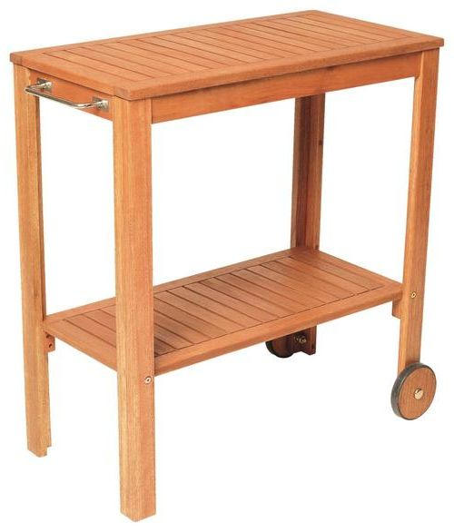 SERVIERWAGEN Eukalyptusholz massiv Naturfarben  - Naturfarben, KONVENTIONELL, Holz (45/85/84cm) - Gardenson