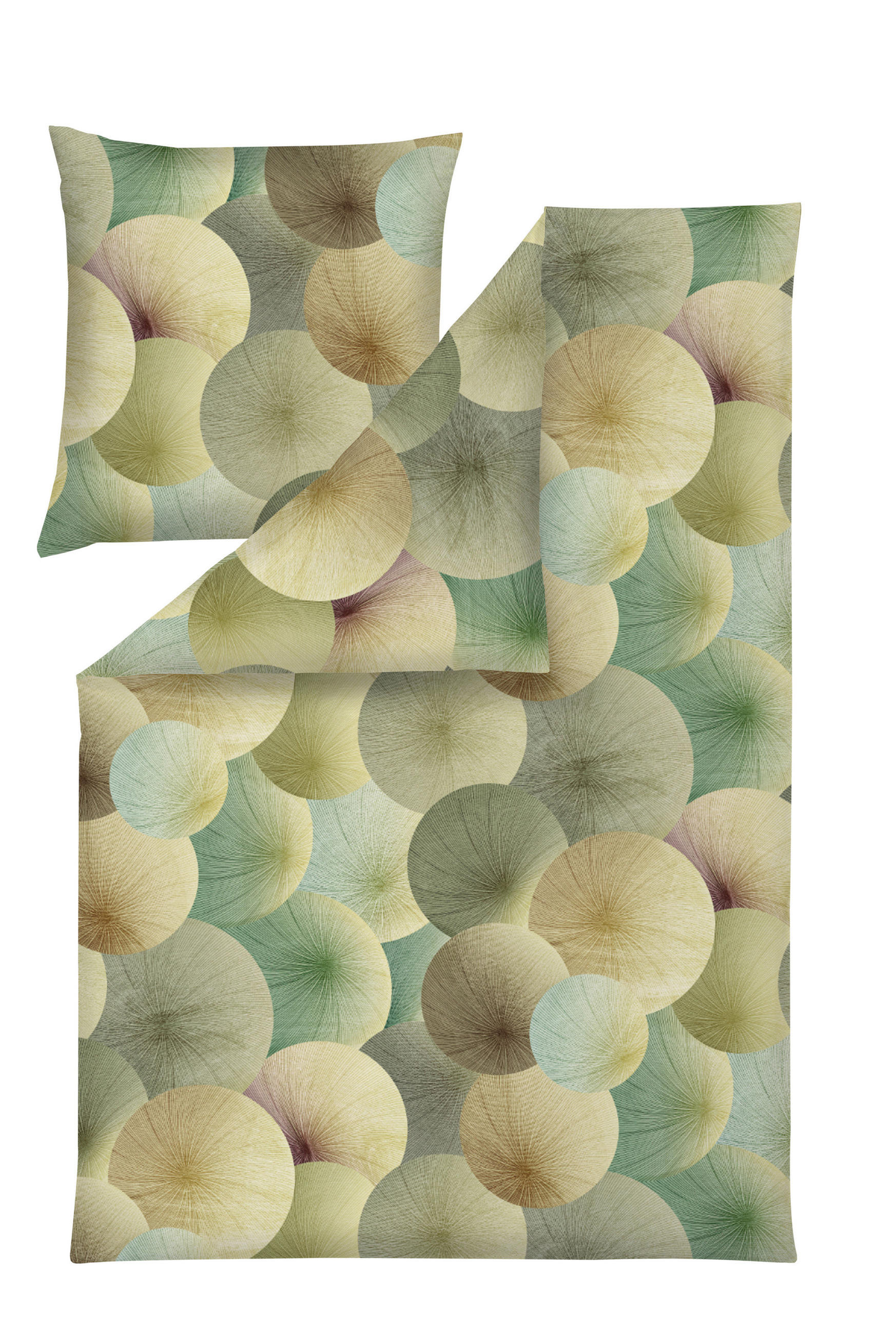 BETTWÄSCHE Impulse Makosatin 155/220 cm  - Grün, Design, Textil (155/220cm) - Estella