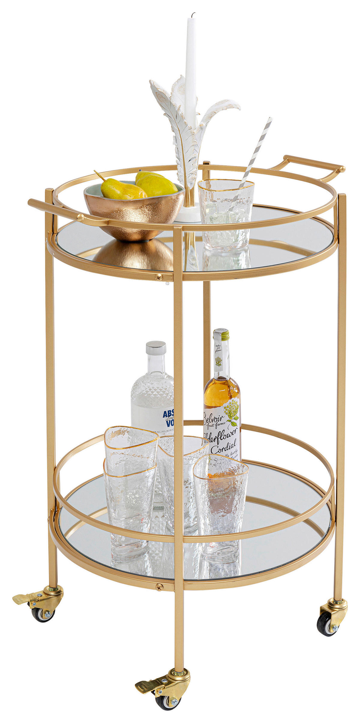 SERVIERWAGEN Messingfarben  - Messingfarben, Design, Glas/Kunststoff (57/47,5/78cm) - Kare-Design