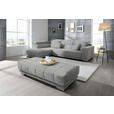 ECKSOFA in Mikrofaser Hellgrau  - Chromfarben/Hellgrau, Design, Textil/Metall (207/301cm) - Xora