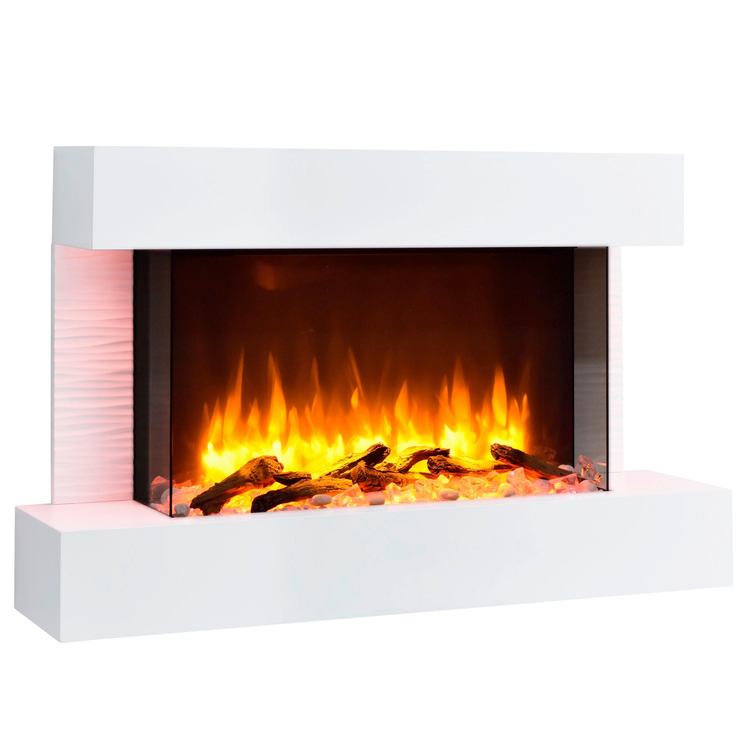 ELEKTROKAMIN - Weiß, Basics, Holzwerkstoff/Metall (100/63/24cm)