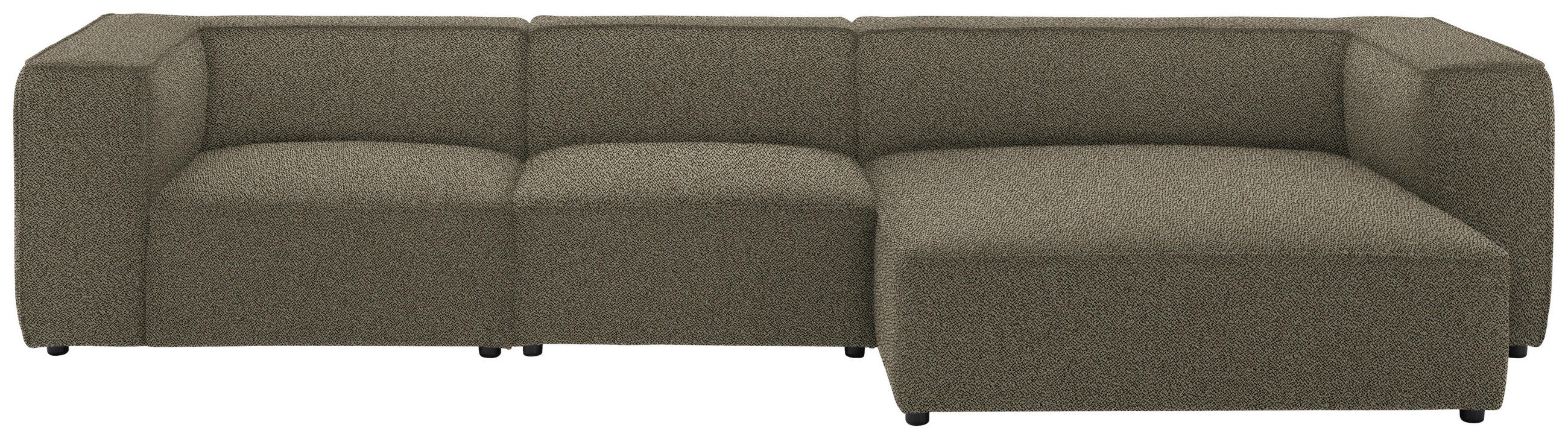 ECKSOFA in Flachgewebe Sandfarben  341/164 cm  - Sandfarben/Schwarz, Design, Kunststoff/Textil (341/164cm) - W.Schillig