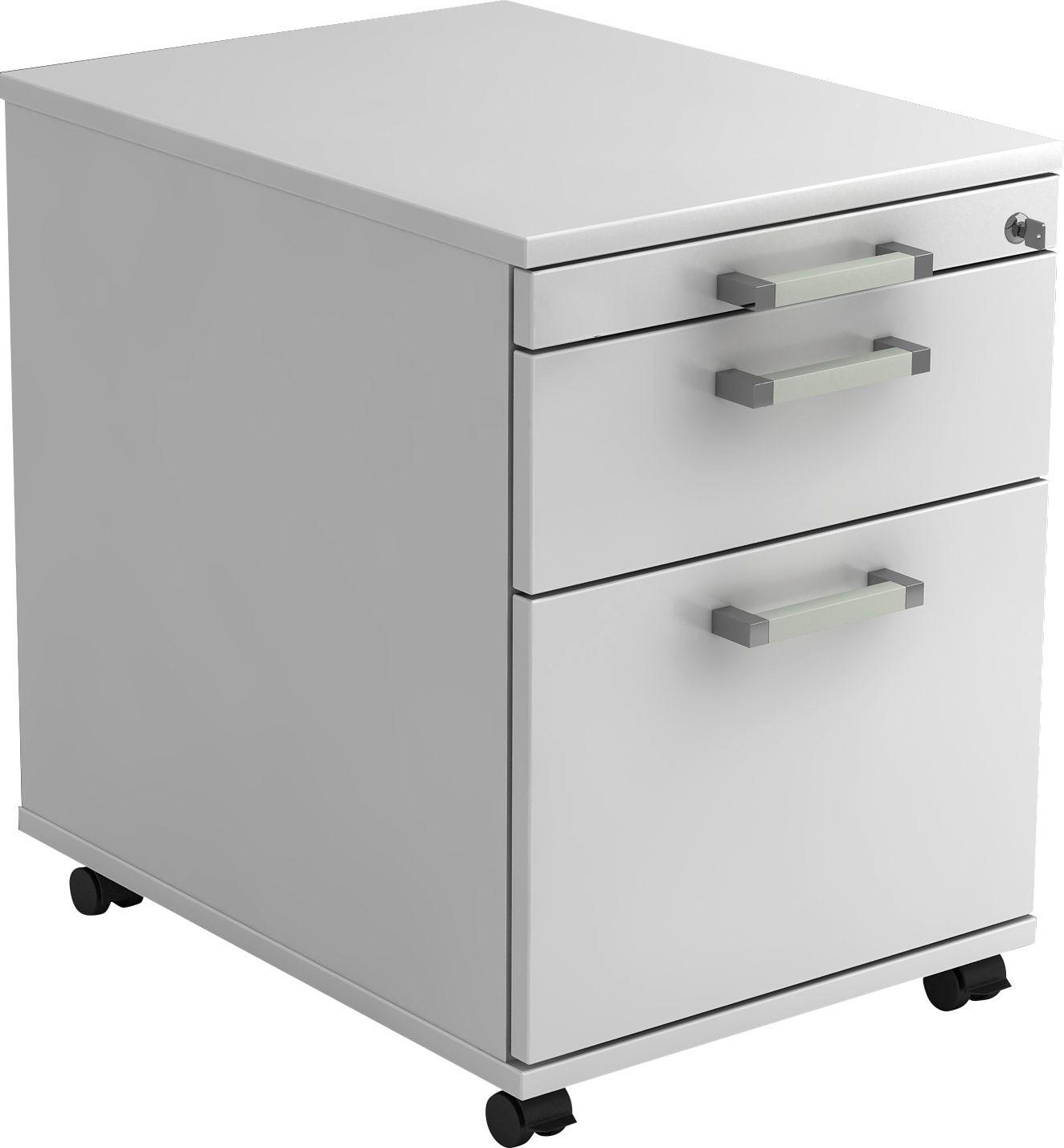 ROLLCONTAINER 42,8/59/58 cm  - Chromfarben/Weiß, KONVENTIONELL, Holzwerkstoff/Kunststoff (42,8/59/58cm) - Venda