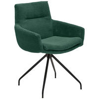 ARMLEHNSTUHL  in Cord  - Schwarz/Grün, Design, Textil/Metall (61/85/64cm) - Musterring