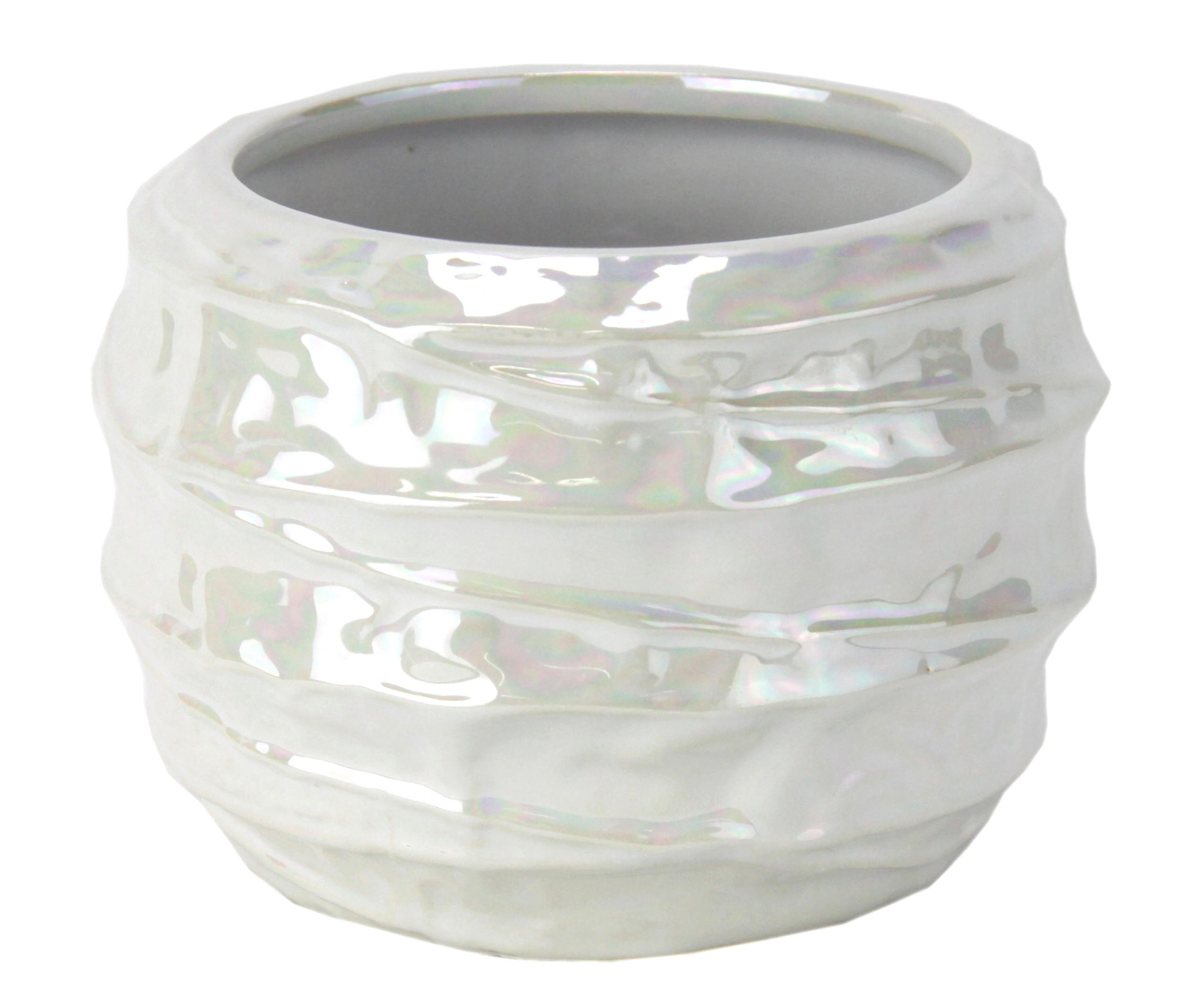 VASE  - Weiß Hochglanz, Basics, Keramik (12/10cm)