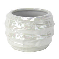VASE  - Weiß Hochglanz, Basics, Keramik (12/10cm)