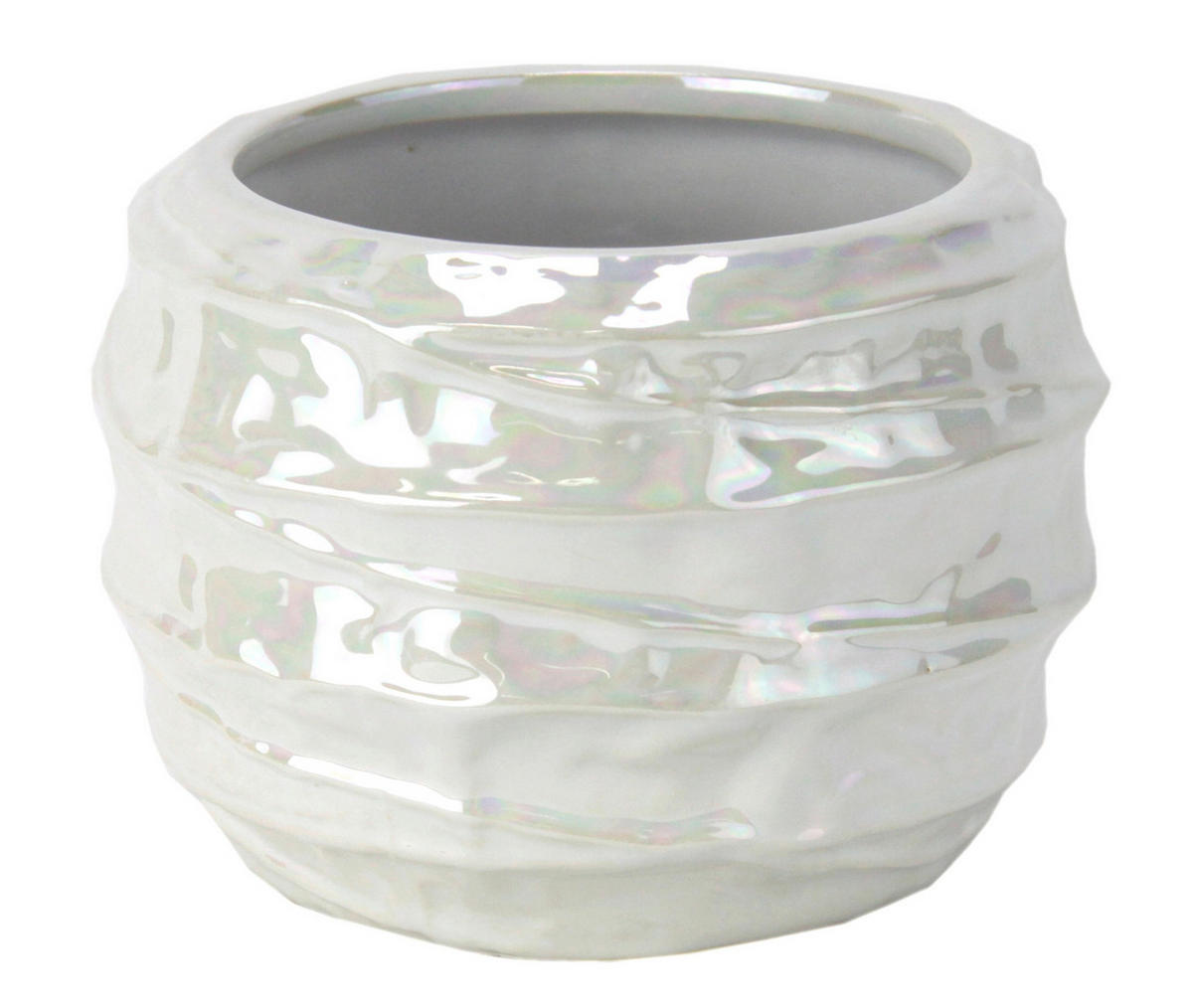 VASE  - Weiß Hochglanz, Basics, Keramik (12/10cm)