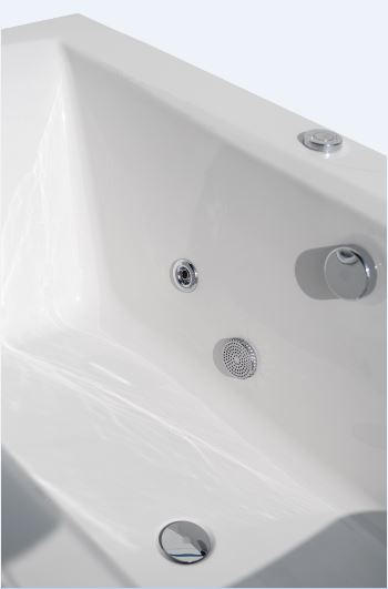 WHIRLPOOL-BADEWANNE Wandmontage   - Weiß, Basics (80/47/180cm)