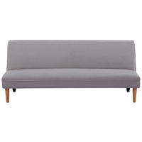 SCHLAFSOFA in Bouclé Grau  - Schwarz/Naturfarben, Modern, Holz/Kunststoff (183/77/87cm) - P & B