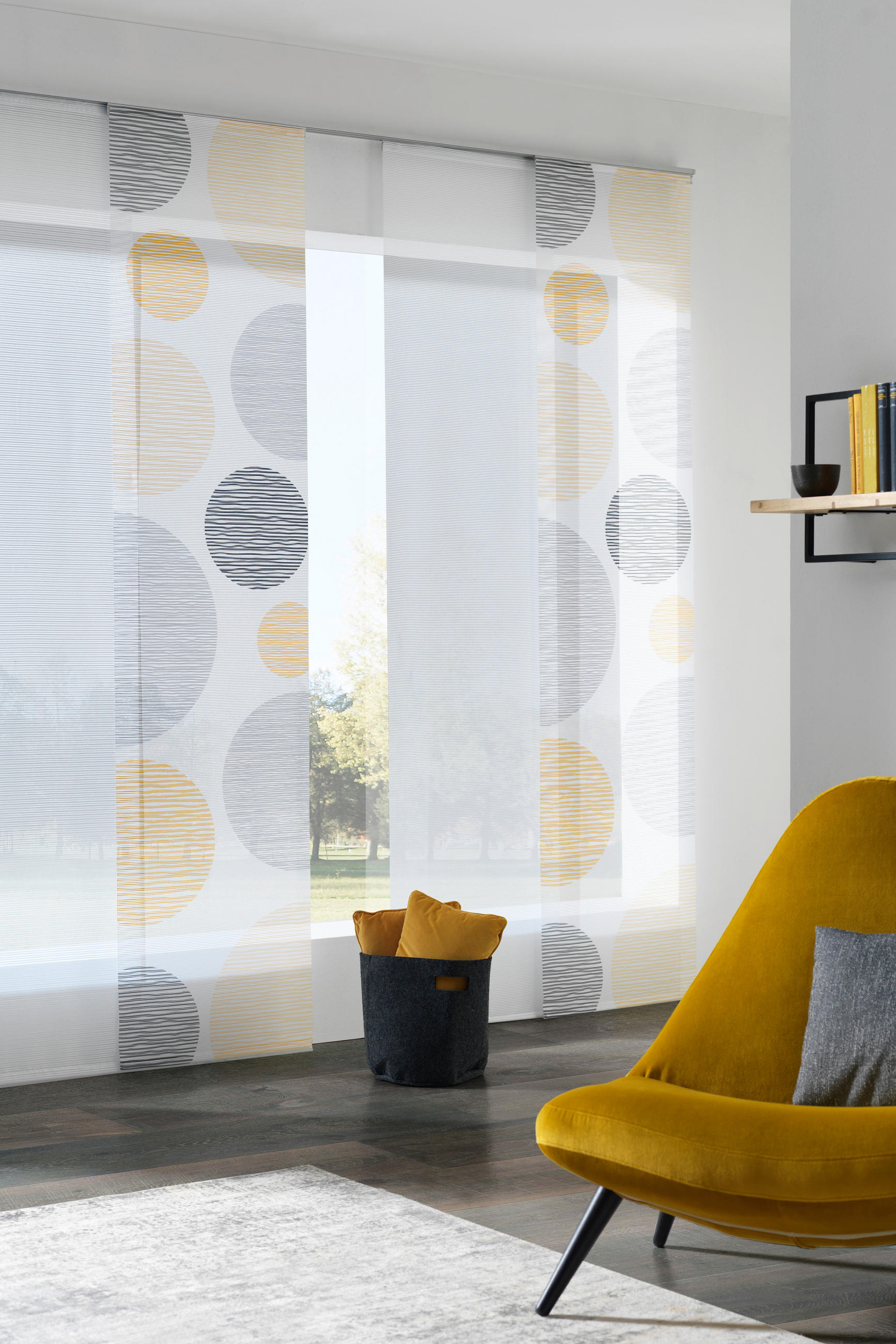 FLÄCHENVORHANG in Gelb transparent  - Gelb, Design, Textil (60/255cm) - Novel