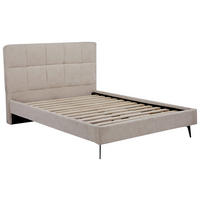 POLSTERBETT 140/200 cm, inkl. Lattenrost,  in Beige  - Beige/Schwarz, Design, Holz/Textil (140/200cm) - Boxxx