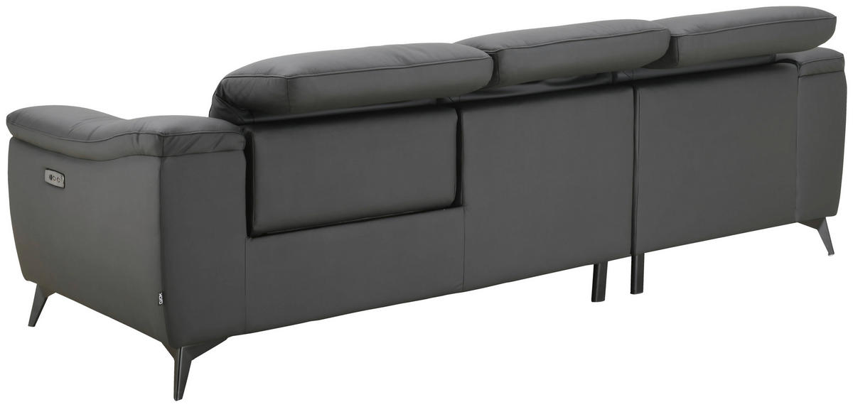 ECKSOFA  Lederlook Kombination Echtleder/Lederlook Schwarz  - Schwarz, Design, Leder/Textil (168/254cm) - Xora