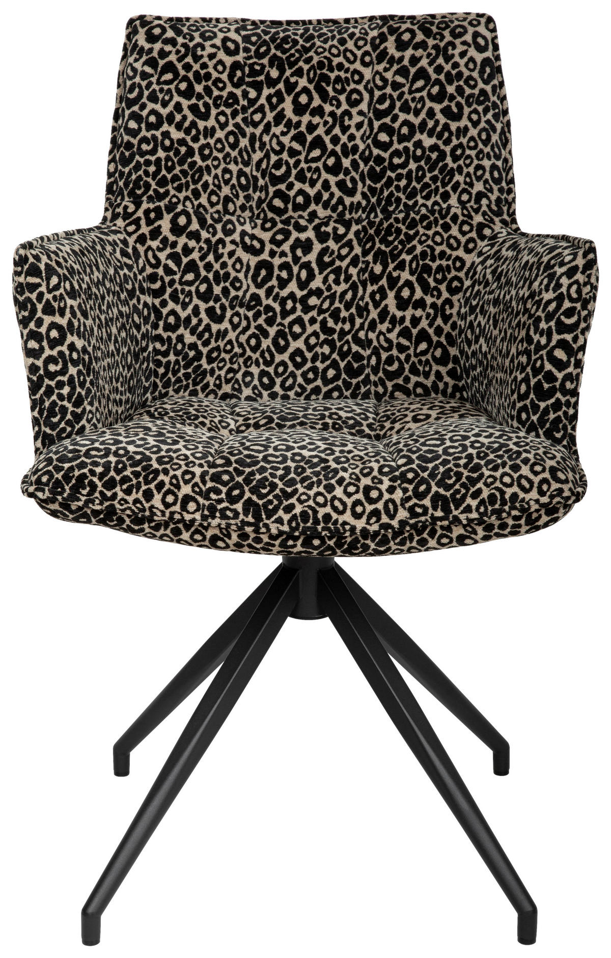 ARMLEHNSTUHL  in Eisen Jacquard  - Hellbraun/Schwarz, Design, Textil/Metall (59/89.5/63cm) - Novel