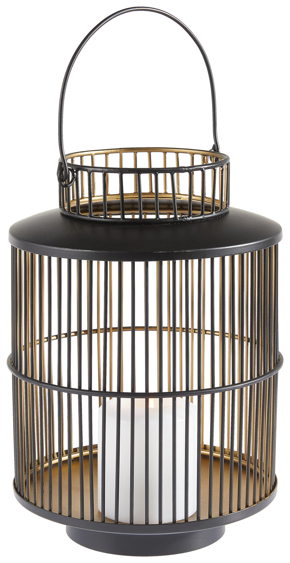 LATERNE - Goldfarben/Schwarz, Design, Metall (20cm) - Ambia Home