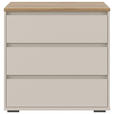 KOMMODE , 80,1/78,8/48 cm, 3 Schublade(n)  - Kaschmir/Eichefarben, Design, Holzwerkstoff/Kunststoff (80,1/78,8/48cm) - Carryhome