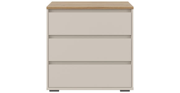 KOMMODE , 80,1/78,8/48 cm, 3 Schublade(n)  - Kaschmir/Eichefarben, Design, Holzwerkstoff/Kunststoff (80,1/78,8/48cm) - Carryhome