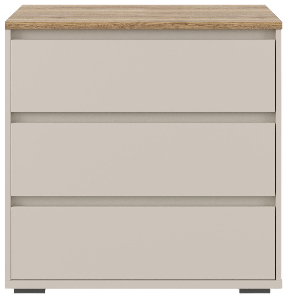 KOMMODE , 80,1/78,8/48 cm, 3 Schublade(n)  - Kaschmir/Eichefarben, Design, Holzwerkstoff/Kunststoff (80,1/78,8/48cm) - Carryhome