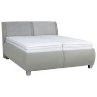 POLSTERBETT Matratze, Lattenrost, Bettkasten Hellgrau 160/200 cm  - Silberfarben/Hellgrau, Design, Holzwerkstoff/Kunststoff (160/200cm) - Beldomo - Sleep