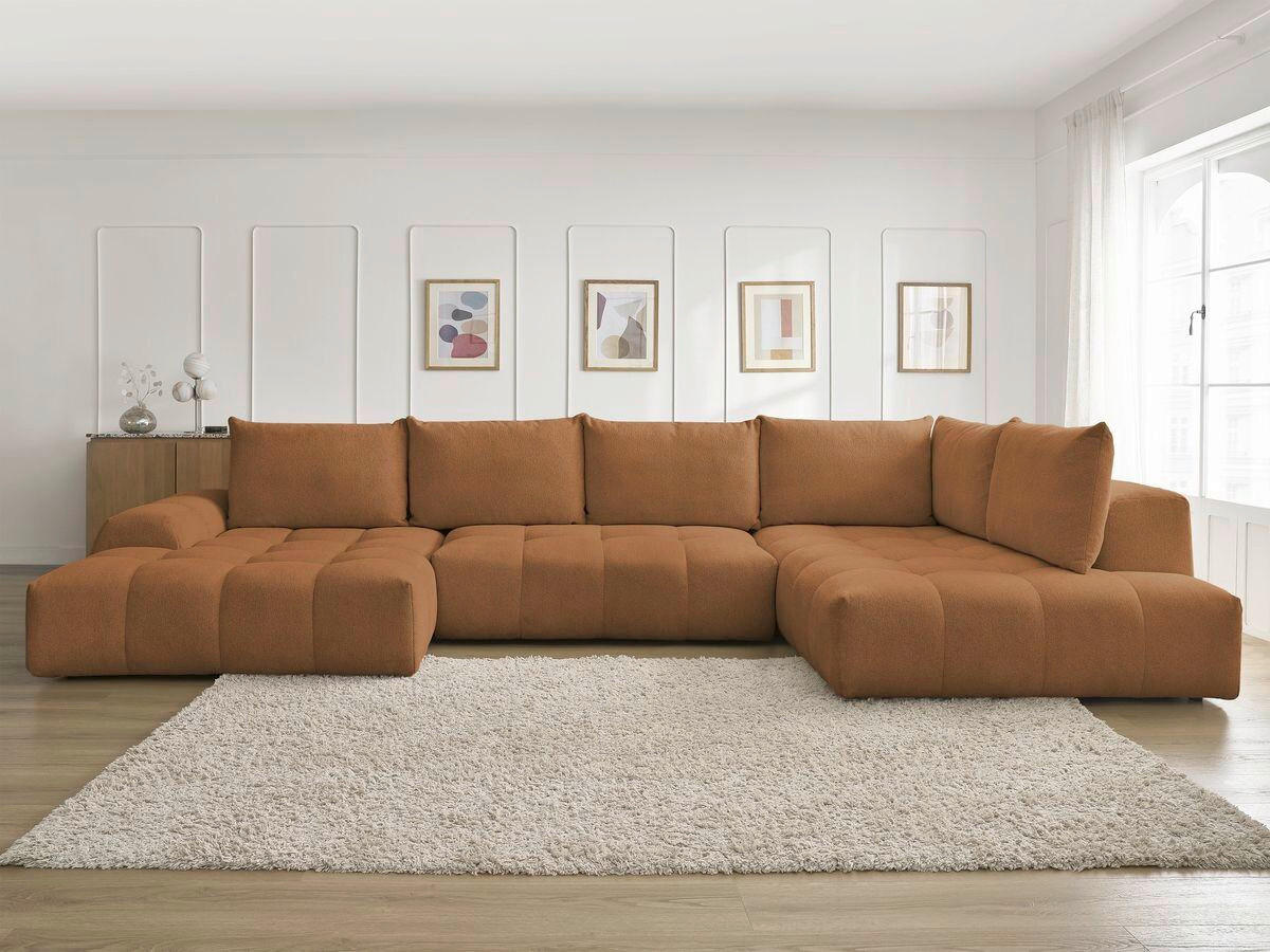ECKSCHLAFSOFA EVEREST  mit Rücken echt, Armteil links, Armteil rechts Flachgewebe Orange  - Schwarz/Orange, MODERN, Kunststoff/Textil (198/423/212cm)