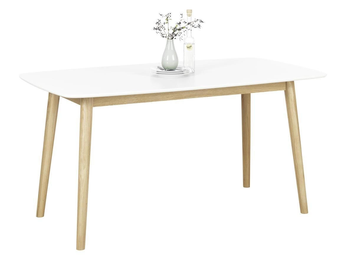 ESSTISCH Eiche massiv rechteckig Weiß, Eichefarben  - Eichefarben/Weiß, Design, Holz/Holzwerkstoff (150/80/75,5cm) - Livetastic