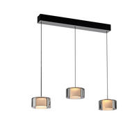 ZÁVĚSNÉ LED SVÍTIDLO, 66/15/220 cm  - černá, Design, kov/plast (66/15/220cm)