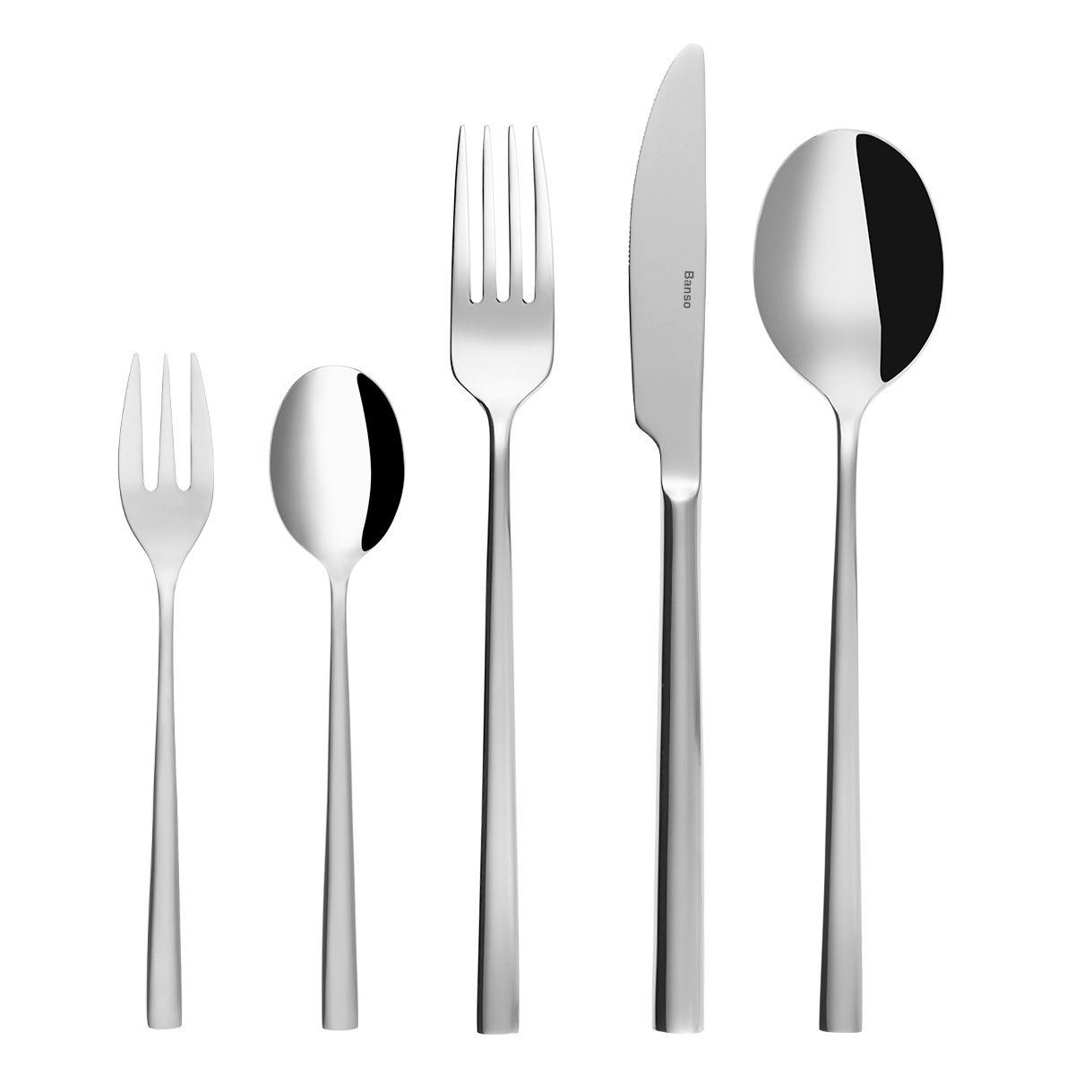 SADA PRÍBOROV, ušľachtilá oceľ, 30-dielne - farba ušľachtilej ocele, Modern, kov - Sola