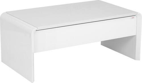KONFERENČNÝ STOLÍK, biela, sklo, kompozitné drevo, 110/60/45-71 cm - biela, Design, kompozitné drevo/sklo (110/60/45-71cm) - Xora